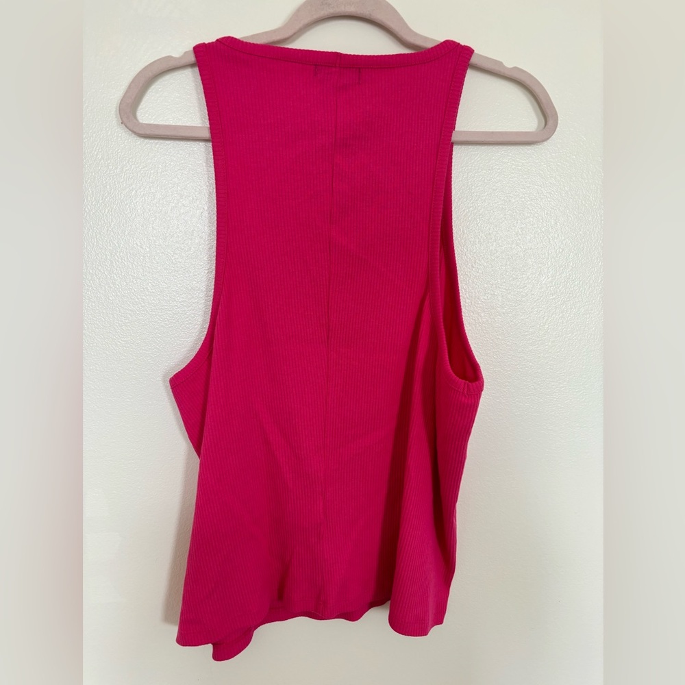 J Crew Pink Knit Racerback Top - Picture 3 of 3